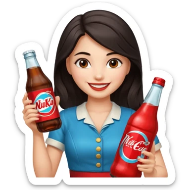 Nuka Cola Girl dark hair sticker