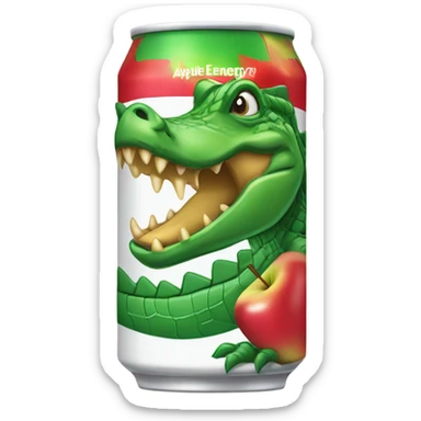 Apple Alligator Energy Drink can sticker