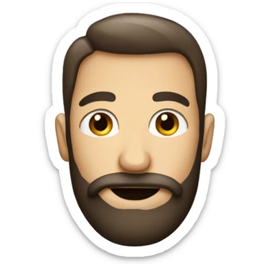 man with well groomed beard and a cup of coffee sticker