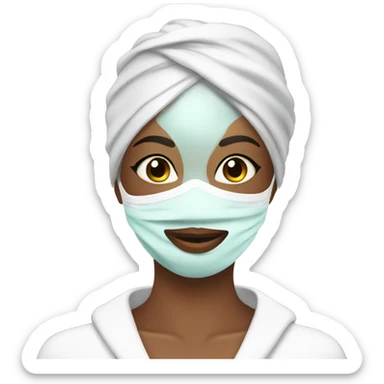 self care spa girl with face mask  sticker