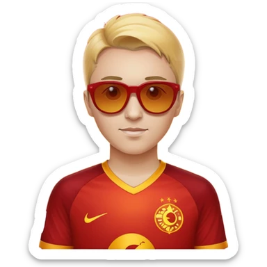 Galatasaray formalı günes gözlüklü futbol sever sigma sticker