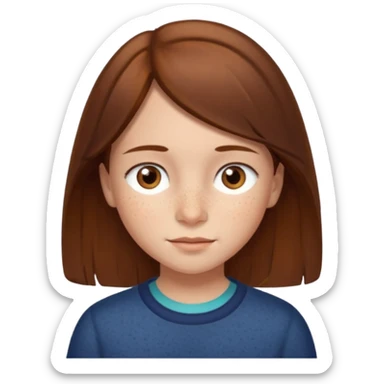Daria whit brown hair and brown eyes a 7 year old kid sticker
