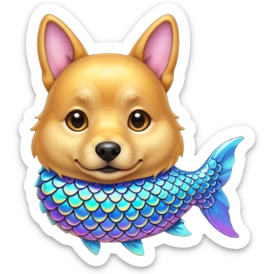 un chien avec des écailles de poisson sticker