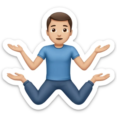 man prostrates himself asking for help sticker