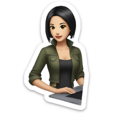 nico-robin-with-a-macbook sticker