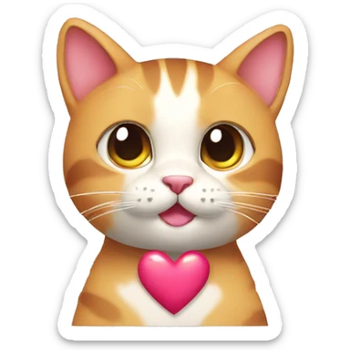 cat with heart in love sticker