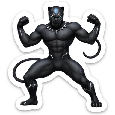 Black panther aggressive sticker