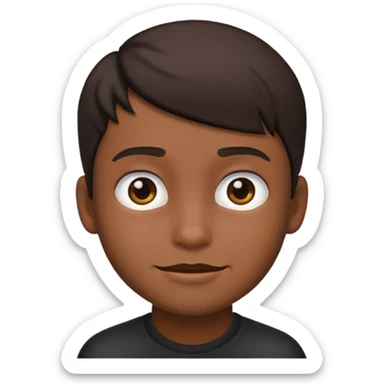 boy emoji half black half brown sticker