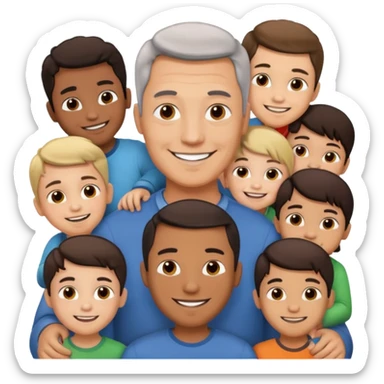 a father with many children sticker