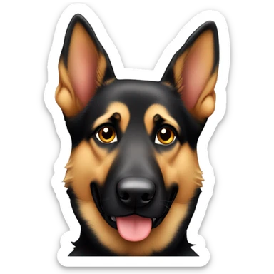 Black and tan German Shepard dog with one floppy ear sticker