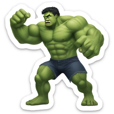  HULK SHOWING HIS STRENGTH sticker