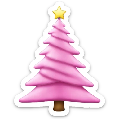Pink Christmas tree sticker
