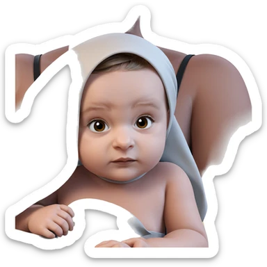 realistic girl gazing intensely sticker