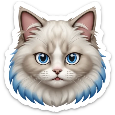 angry Ragdoll cat sticker