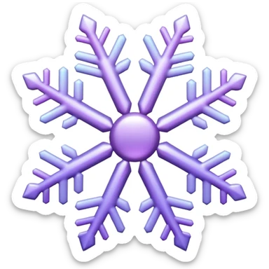 Shiny whitish Pastel violet lavender lilac gradients snowflake  sticker