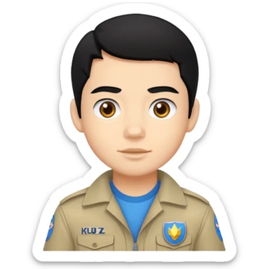 Jay from Kubz Scouts with black hair sticker