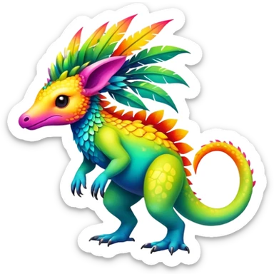 Colorful Exotic Pokémon-Digimon-Monster-Beast-Fakémon-hybrid-creature (full body) sticker