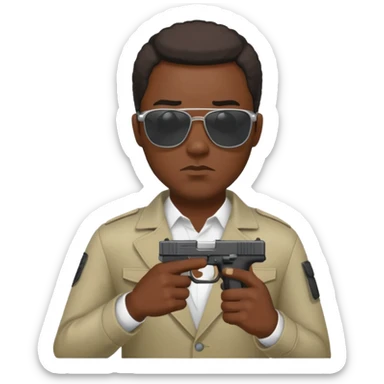 Smoking black guy with a glock in his on his other hand with some sunglasses  sticker