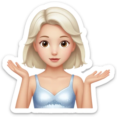 Ice skater girl sticker