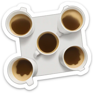 disposable white cups of coffee in a polaroid frame sticker