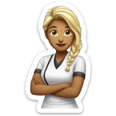 Female barista sticker