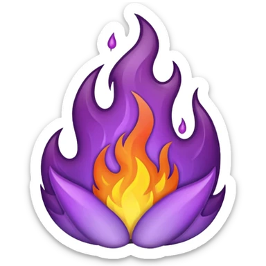 plain purple fire sticker