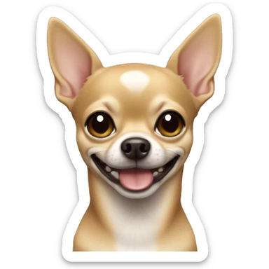 Black snd tan Chihuahua smiling sticker