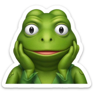 Tired Kermit frog  sticker