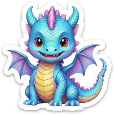 Rainbow cute baby Dragon Kawaii sticker