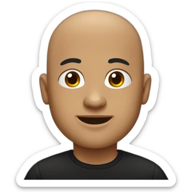 Bald person wearing black shirt sticker