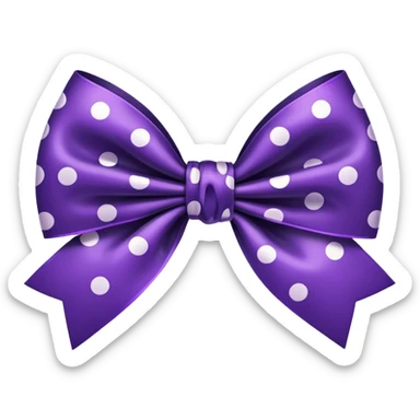 Black bow with purple polka dots sticker
