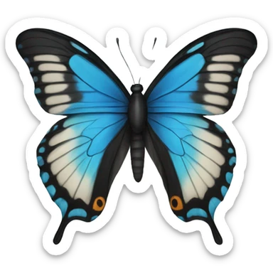 Blue and black butterfly sticker
