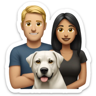 white man and white woman with a rottweiler dog sticker
