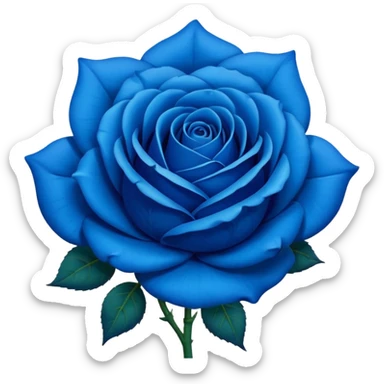blue rose with eyes and smile sticker