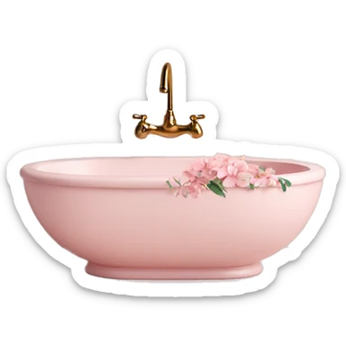 Light pink floral sink sticker