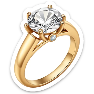 Cream wedding ring with stone sticker