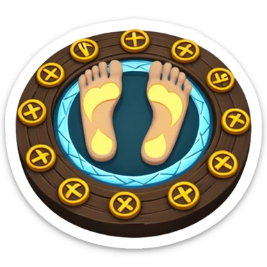 rune circle lighting under character feet realization sticker