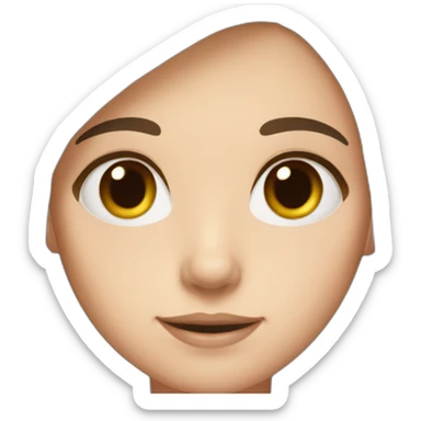 Girl white skin brown straight hair brown eyes sticker