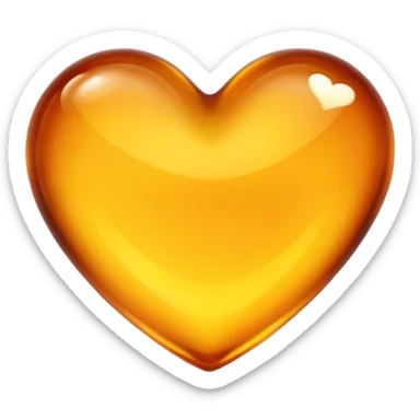 amber heart sticker