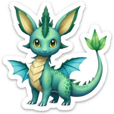 Salandit-Leafeon-Vaporeon-Salamence-hybrid-fusion (full body) sticker