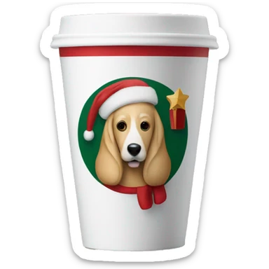 Starbucks christmas dog cup sticker