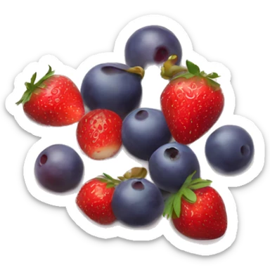 fruit yogurt bowl with strawberries and grapes sticker