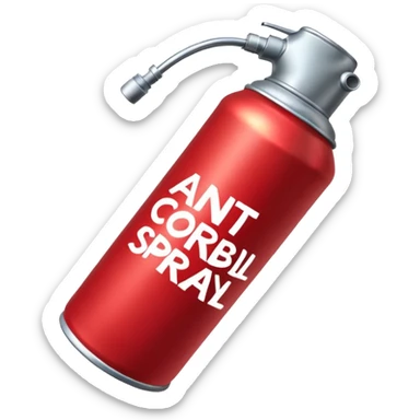 red spray can that says *Anti-cornball spray* on it sticker