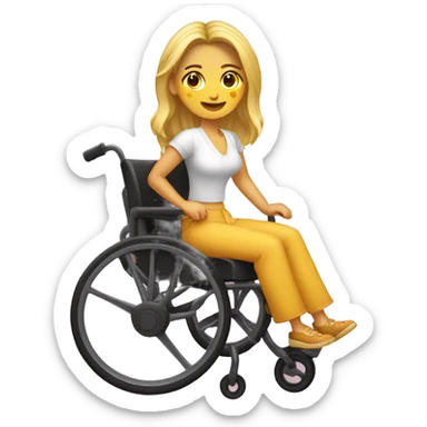Chica rubia en silla de ruedas  sticker