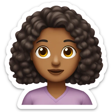 Black haired Latina with a brown cavapoo sticker