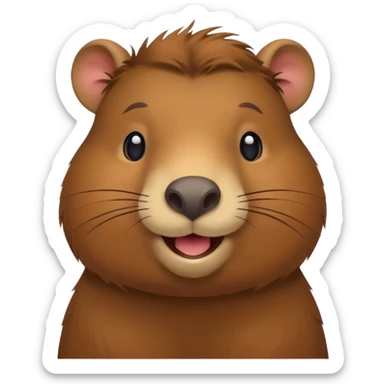 A capybara that's laughing sticker