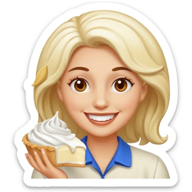 Woman pied in the face sticker