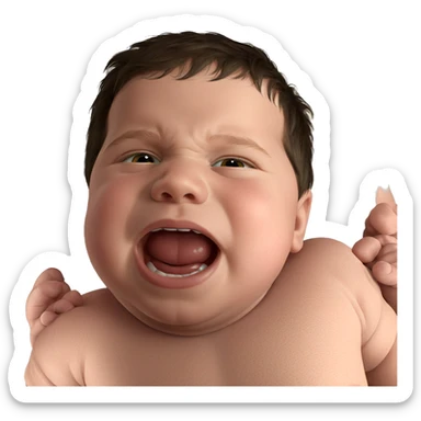 realistic baby boy portrait sticker