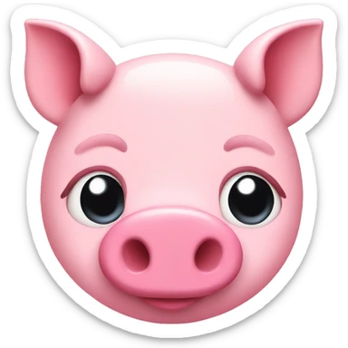 pink heart with pig snout sticker