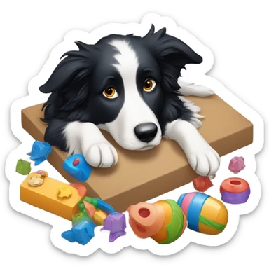 Bored border collie sticker